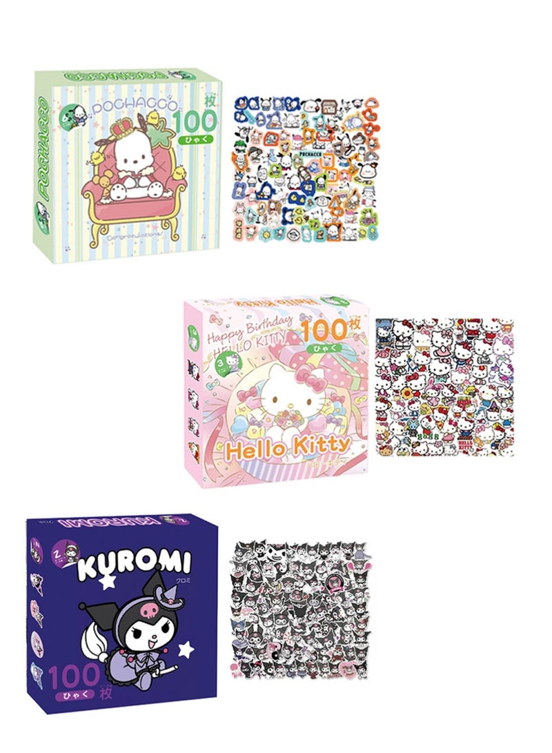 YOUGE Anime Girl Stickers - 600 Sheets Sanrio Stickers Kit, Vinyl Cartoon Aesthetic Decorative Sticker Set, Ideal for Scrapbooking, Journaling, Laptops and Room Decoration - Image 3